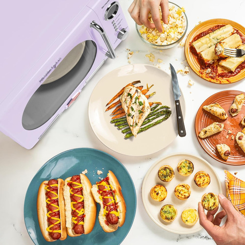 Horno Microondas Retro Compacto 0.7 Pies Color Lila