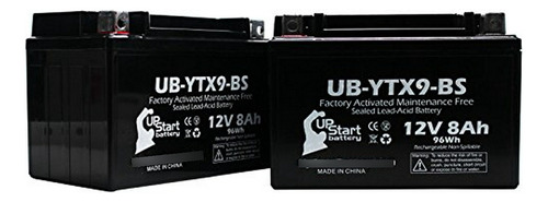 Para Moto: Paquete De 2 Baterías De Repuesto Ytx9-bs (8 Ah, 