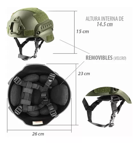 Casco táctico militar de alta calidad para airsoft, accesorios deportivos  para paintball, salto rápido