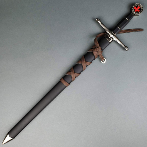 Espada Histórica Con Vaina Corta Templaria Mango De Metal Fu