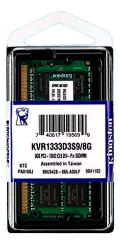 Memoria Ram Kingston Ddr3 Pc3-10600 1333mh 8gb Sodimm Laptop