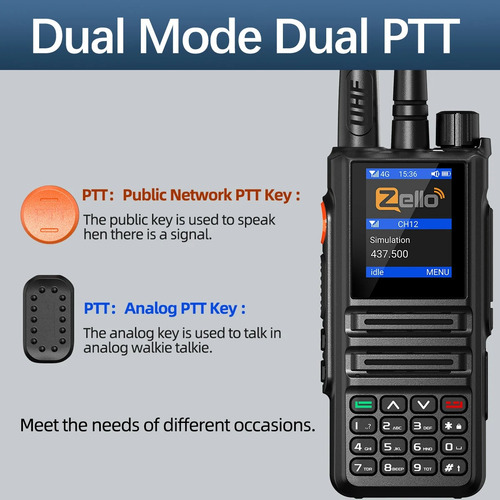 Abbree Gp-889 Rádio Analógico Uhf E 4g Poc Wi-fi E Bluetooth