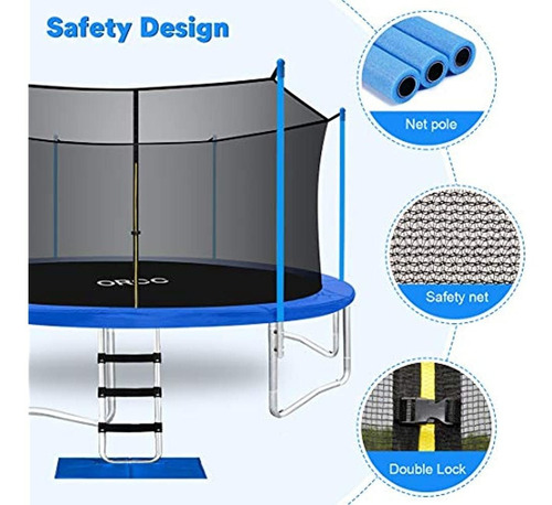 Orcc 15 14 12 10 Trampolín De 8 Pies 450 Lbs Capacidad De Pe
