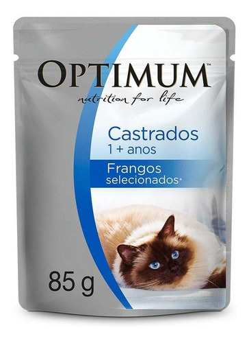 Alimento Úmido Optimum Gatos Adultos Castrados Frango 85g