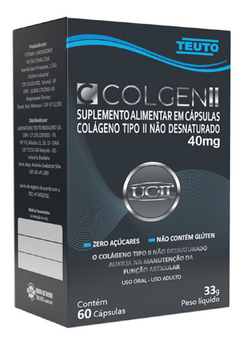 Colgen Ii Colágeno Tipo 2 40mg 60 Cápsulas Teuto