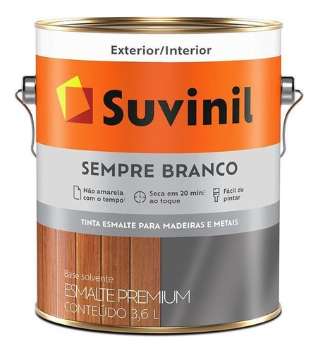 Suvinil Esmalte Sempre Branco Fosco 3,6 Litros - Branco