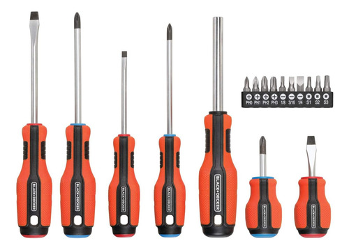 Black+decker Juego De Destornilladores Magnéticos, 17 Piezas