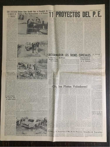 Diario La Razón 21/06/1973 Mensaje De Perón Al País Completo (Usado)