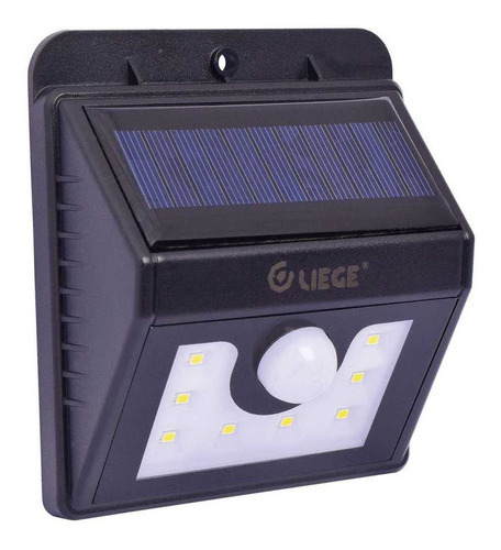 Luminária Solar De Parede Com 8 Leds Liege - 990728 Cor Preto