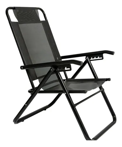comprar Reposera Descansar 80040 \u002F Total Black \u002F Caño Aluminio \u002F 5po Color Negro