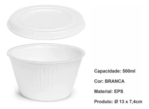Pote Térmico Hf 500 Fibraform C/ Tampa C/ 400 Unidades