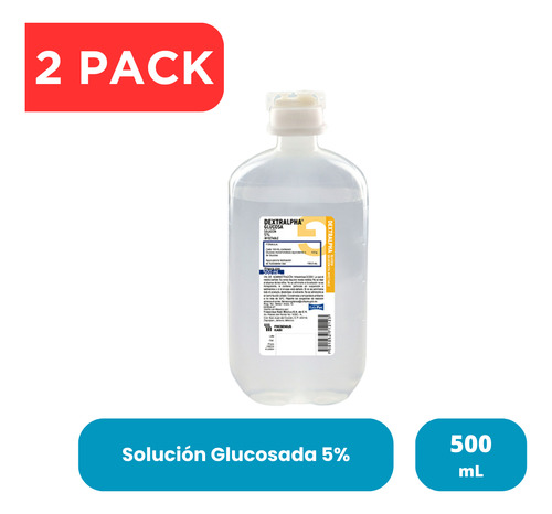 Solucion Glucosada 5% 2 Pack Frasco Con 500 Ml Fresenius Kab