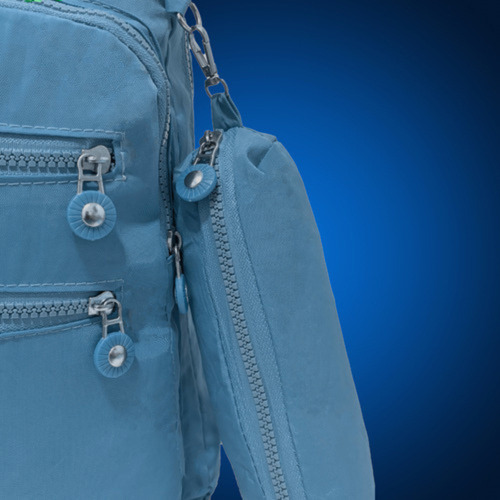 Mochila Escolar Viagem Unissex Reforçada Com Estojo Cor Azul Desenho Do Tecido Lisa