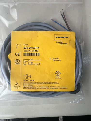 Sensor Capacitivo Turck Bc5-s18-apax 25030
