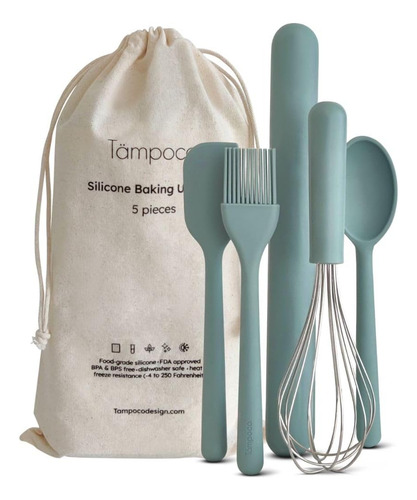 Tampoco - Juego De Utensilios De Silicona Duraderos De 5 Pie