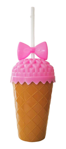 60 Vaso Reusable Tapa Moño Popote Infantil 500ml Dulcero Color Combinados