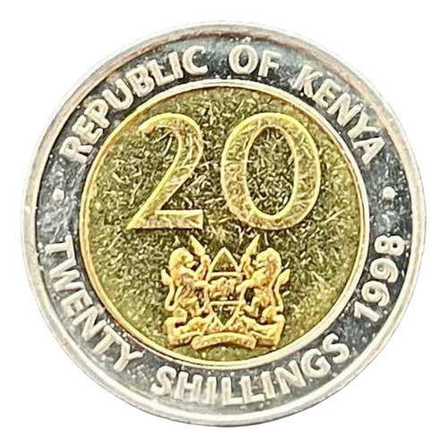 Kenia - 20 Shillings - 1998 - Bimetalica - Km #32 - Moi