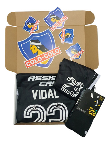 Caja Kit Temática Niño Vidal #23 Colo Colo 2024 Local Visita