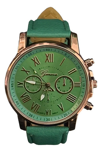 Reloj De Pulsera Para Dama Genova Platinum Fashion Colors Color de la correa Verde Turquesa