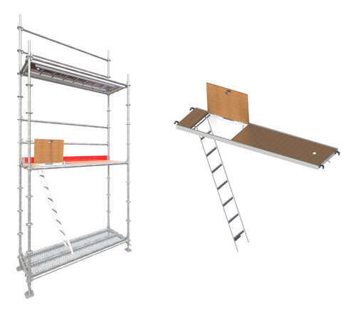 Plataforma Con Escalerilla Interna De Aluminio