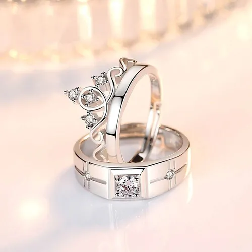 Anillos Pareja Plata 925 Mujer Hombre Compromiso Regalo Cuotas