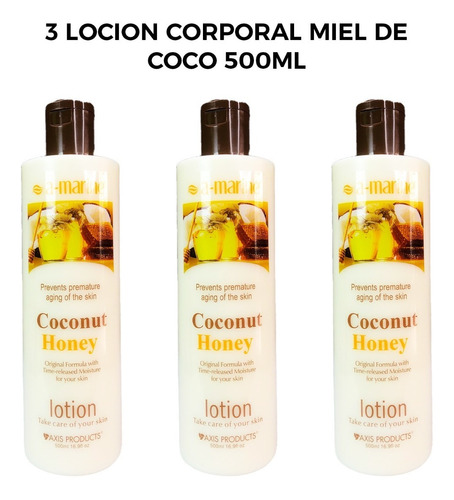 3 Locion Corporal Miel De Coco 500ml