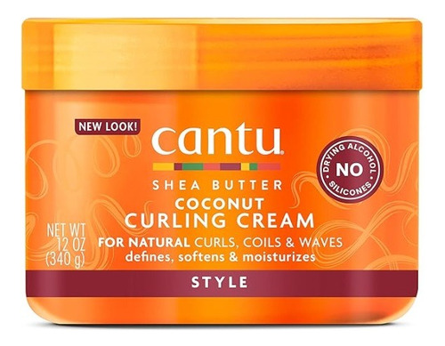 Cantu Crema Rizadora De Coco Para Cabello Natural 