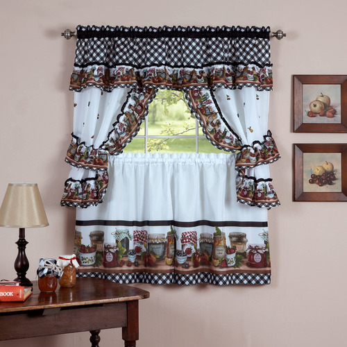 Juego De Cortinas De Cocina Multicolor 36 Pulgadas