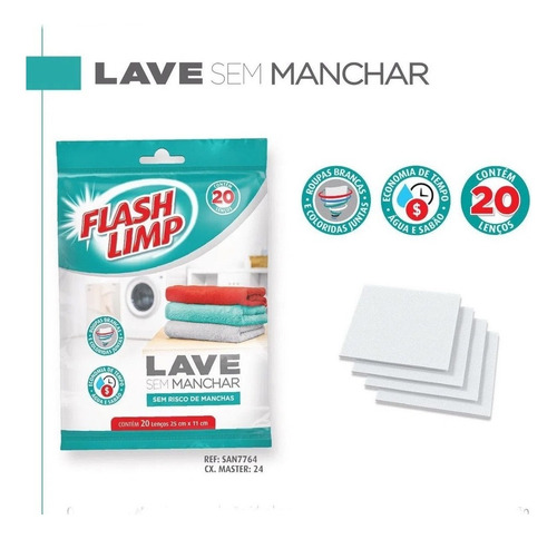 Lenço Lave Sem Manchar Anti-mancha - Kit 5un C/20 Lenços