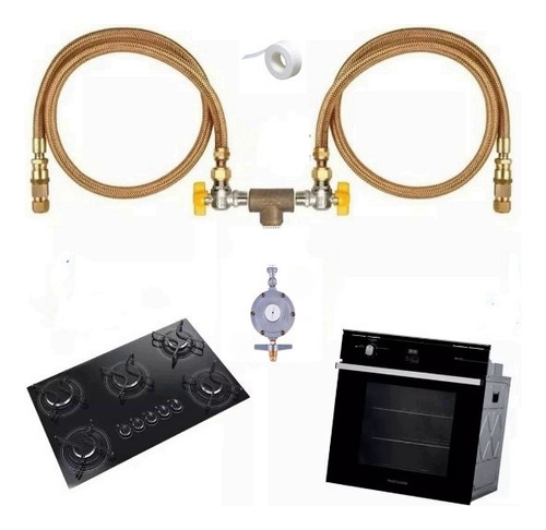 Kit Duplo Gás Encanado P/cooktop E Forno Tomback 1,00 Mt 506