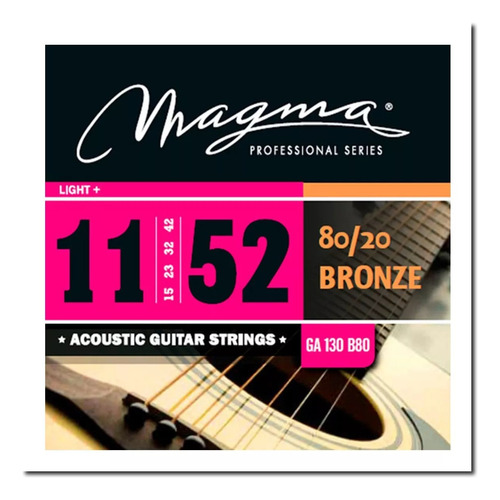 Encordado Guitarra Acústica Magma 011 Ga130b80 Bronze 80/20