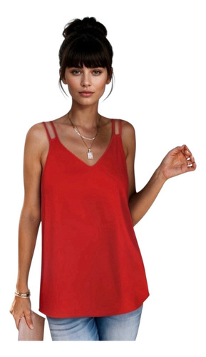Blusa Tirantes Dobles Escote V Y Espalda Cruzada #30
