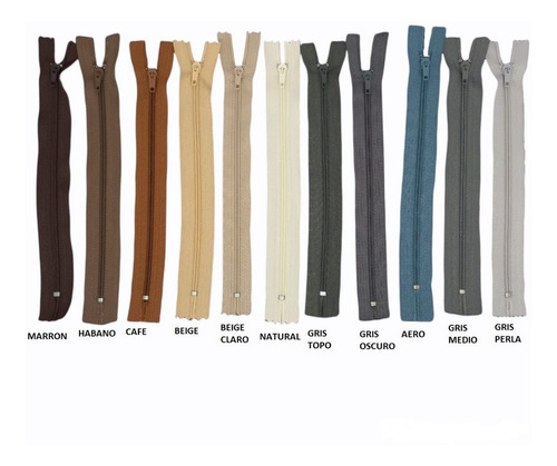 Imagen 2 de 3 de Cierre 18cm Fino Nylon 4 Lynsa Colores Varios X 10 Unid