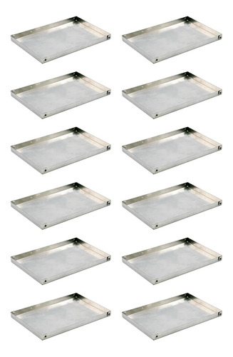 Set X12 Bandeja Placa De Aluminio 40x30x2 Cm Panaderia Horno