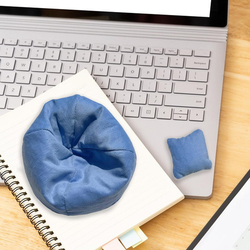Sofá En Miniatura Con Almohada, Decoración Para Sala Azul