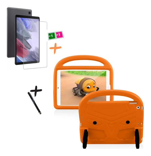 Funda para Tablet Tab A7 Lite T220 T225, con película y bolígrafo, color naranja