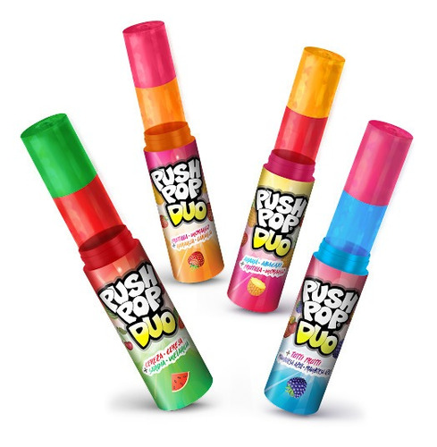 Chupeta Push Pop Duo Caramelo Sabores Variados X15 Gr