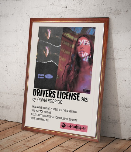 Olivia Rodrigo Poster Album Drivers License En Cuadro 