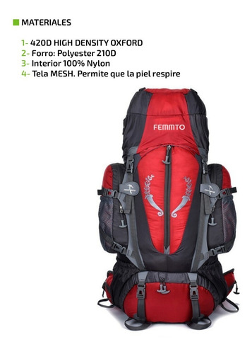 Imagen 4 de 9 de Mochila Tactica De Camping Y Trekking Mochilero 80 Litros