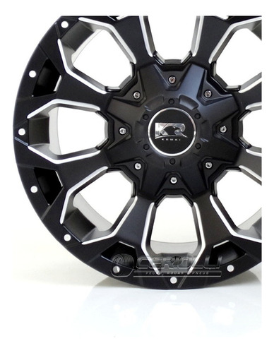 Jogo De Rodas Toyota Hilux Aro 17 + Bicos Off Road 6x139 Cor Preto Fosco Diamantado