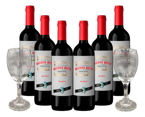 Vino Buenos Aires Red Blend 750 Ml X 6 Unid