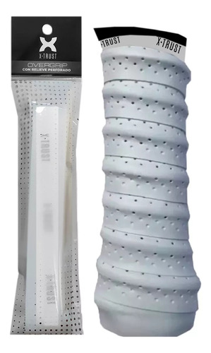 Cubregrip Con Relieve X-trust Tenis Padel Perforado - Olivos Color Blanco