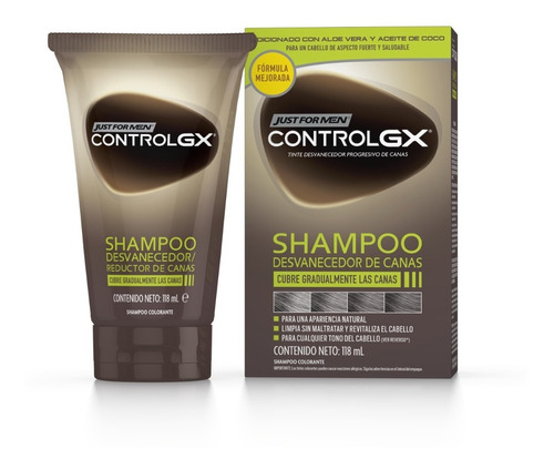 Imagen 1 de 6 de Just For Men Control Gx Shampoo Desvanecedor De Canas