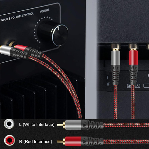 Rca Cable 3ft,2rca Male To 2-rca Male Audio Stereo Subwoo...