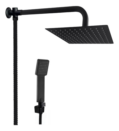 Chuveiro Ducha Completa Preta Com Chuveirinho Black Acabamento Fosco/bilhante Cor Preto