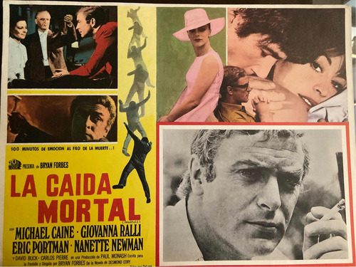 La Caída Mortal. Michael Caine, Usado, Lobby Card. (Usado)