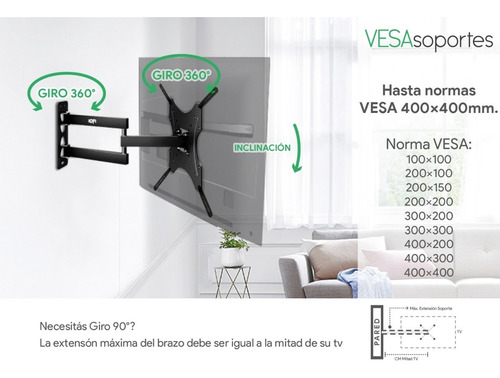 Soporte Tv Led Móvil 32 50 43 55 40 42 39 Con Cobertor Hogar