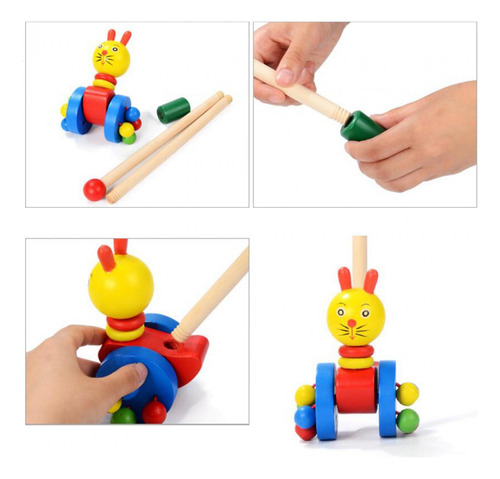 Juguete De Empuje De Madera Para Caminar, Juguete De Rana