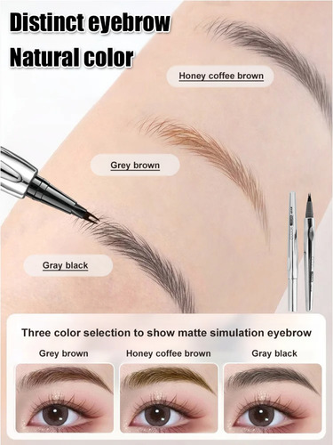 Lápiz De Cejas Bifurcado Extremadamente Fino De Doble Punta,