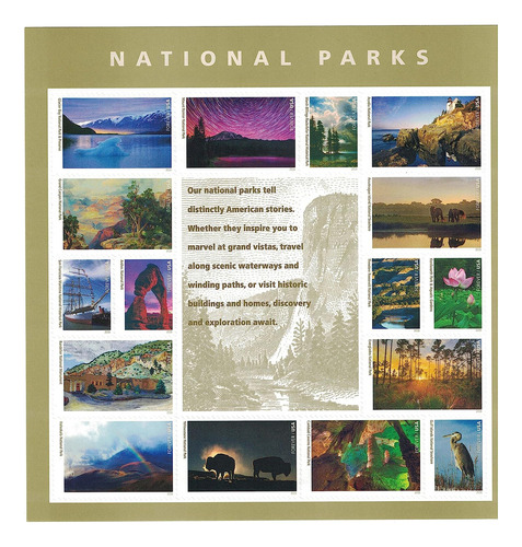 Parques Nacionales Usps Forever Stamps Hoja De 16 Sellos Pos